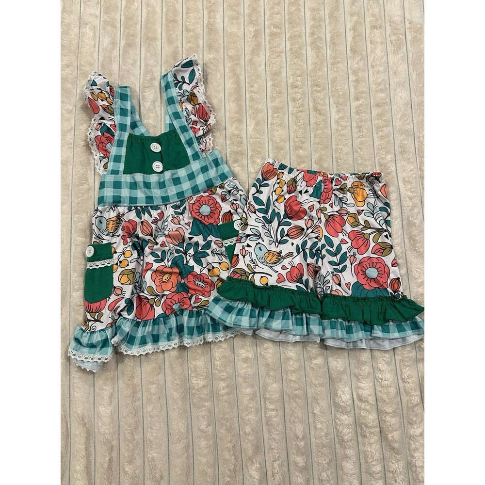 Adorable Sweetness Girls Ruffle Tunic Tank & Shorts Set Size 5